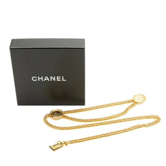 CHANEL 31 Rue Cambon PARIS Double Chain Belt 33" Gold Tone Auth - Picture 1 of 6